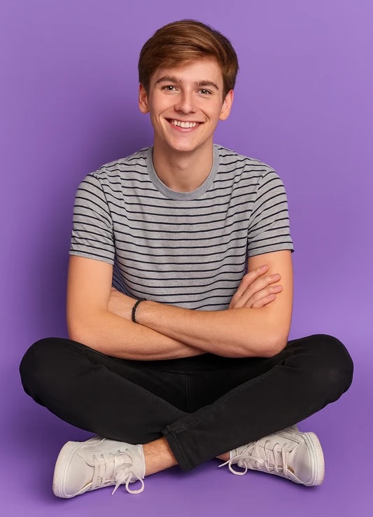 Babysitter with arms crossed and smiling